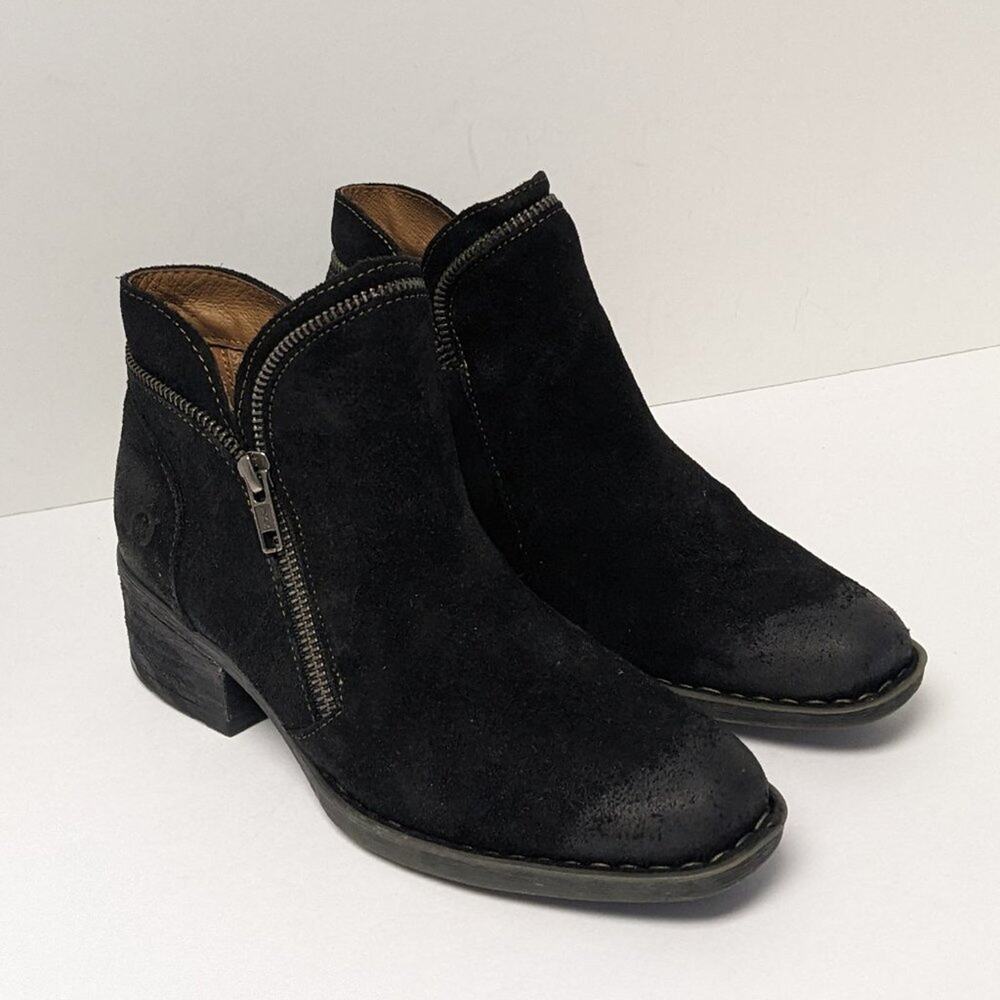 Born Malta Ankle Boots, Black Suede, Women's 6 M